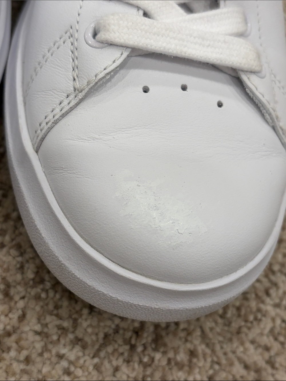 Tory Burch women’s 7 White/Navy Leather Low-Top Sneakers - Picture 6 of 8